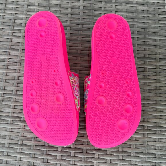 Lilly Pulitzer Cabana Slide Sandals Size 8 Pink Isle Shell Me Something Good - Picture 7 of 12